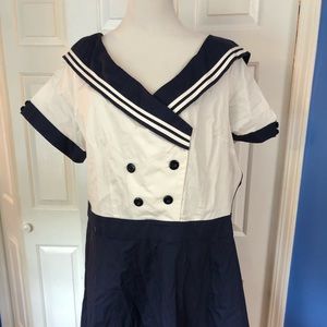 ChicStar sailor dress pinup Candy Culture 22 white navy